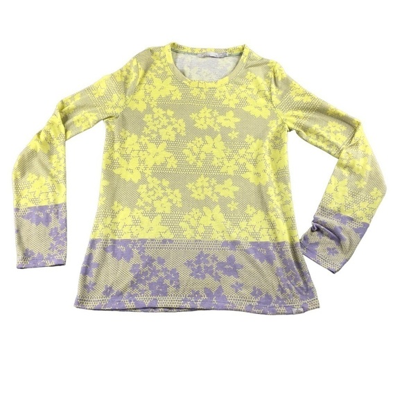 Prana Light Weight Long Sleeve Outdoor Hiking Top w/ Floral Print Sz Small - Picture 1 of 8